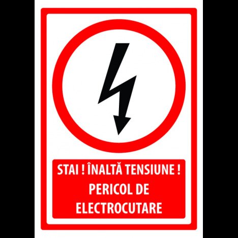 Indicator stai inalta tensiune pericol de electrocutare